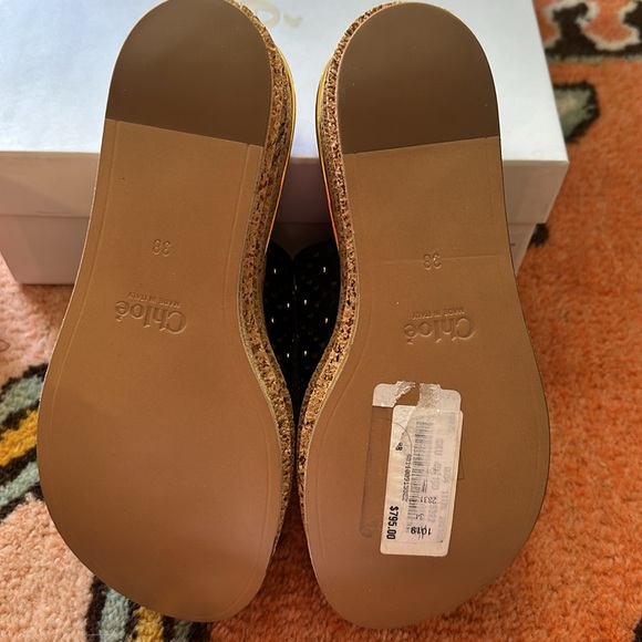 Chloe black studded platform cork wedge - Picture 3 of 3